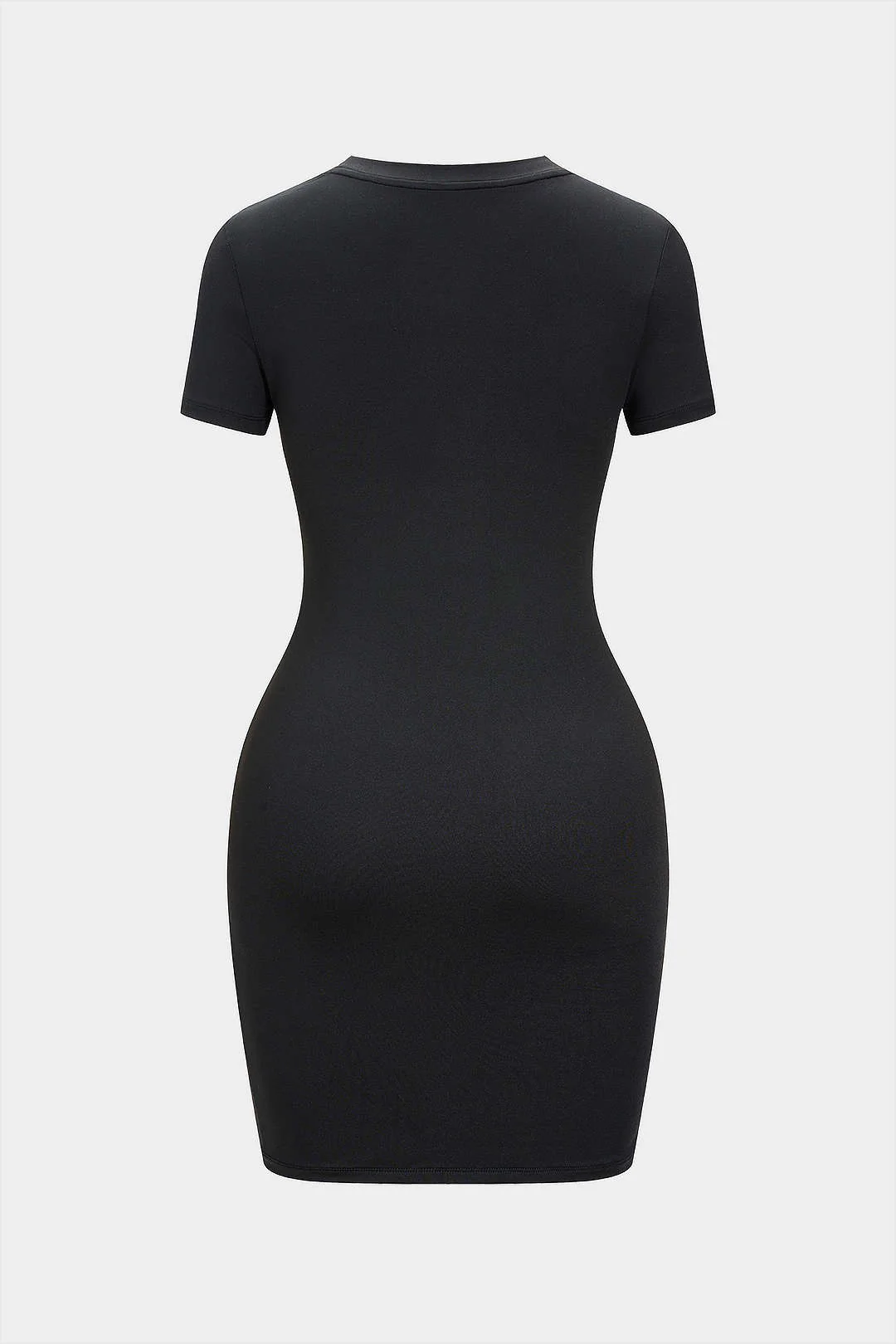 Asymmetrical Twist Knot Short-Sleeved Mini Dress