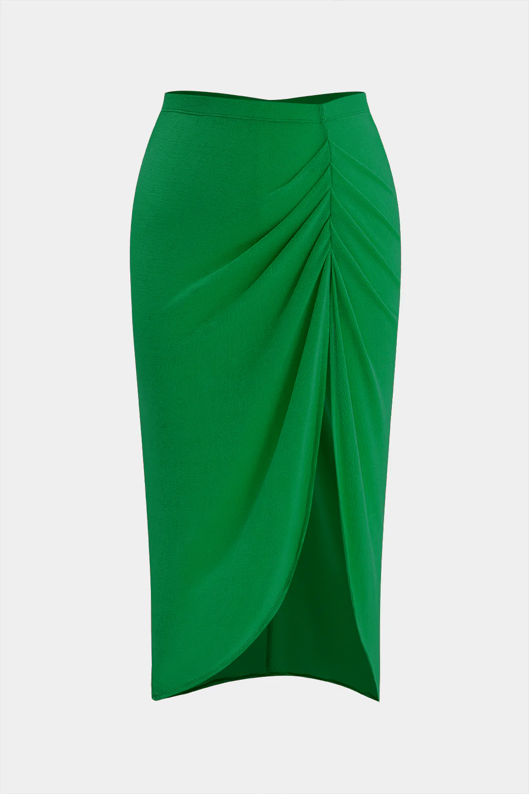 Plus Size Ruched Slit Skirt