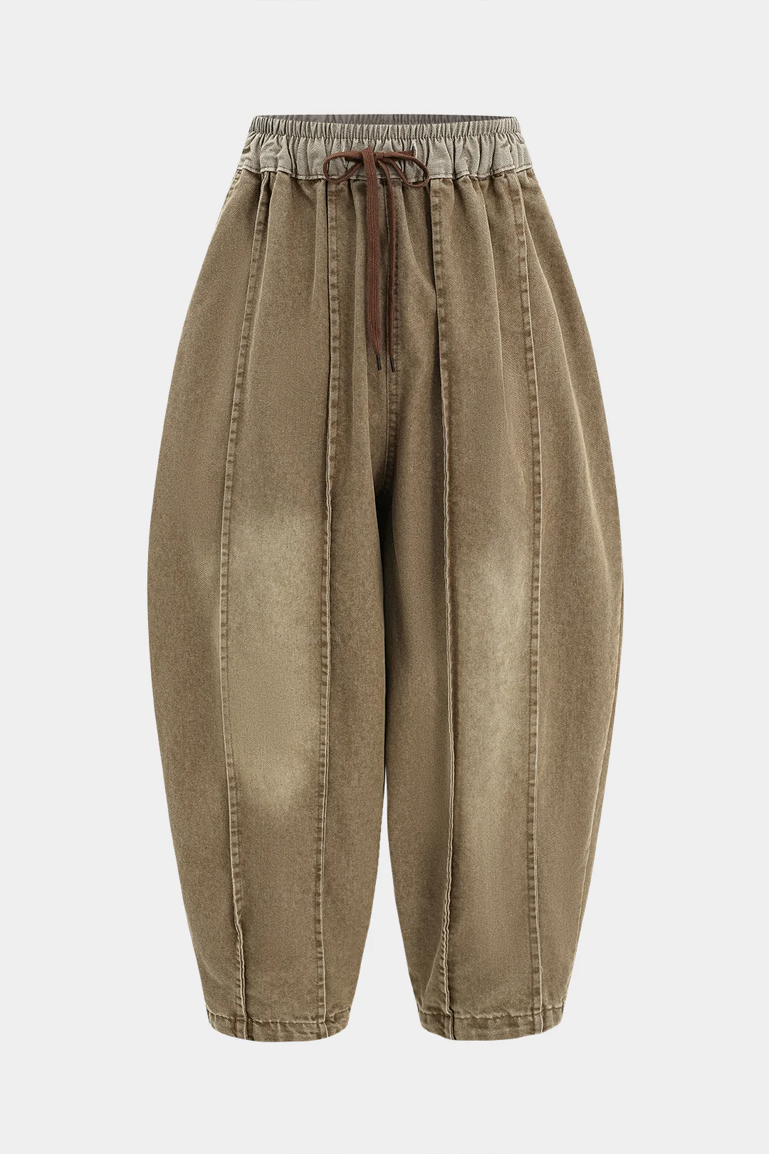 Faded Wide Leg Barrel Denim Jeans