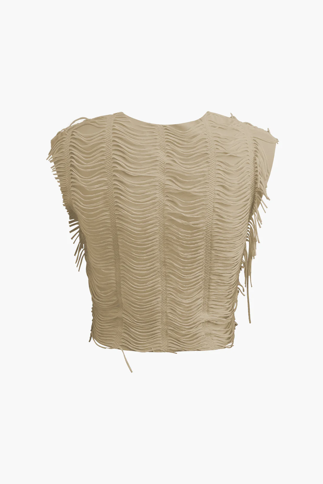 Distressed V-neck Cap Sleeve Crop Top and Slit Maxi Skirt Outfit Set