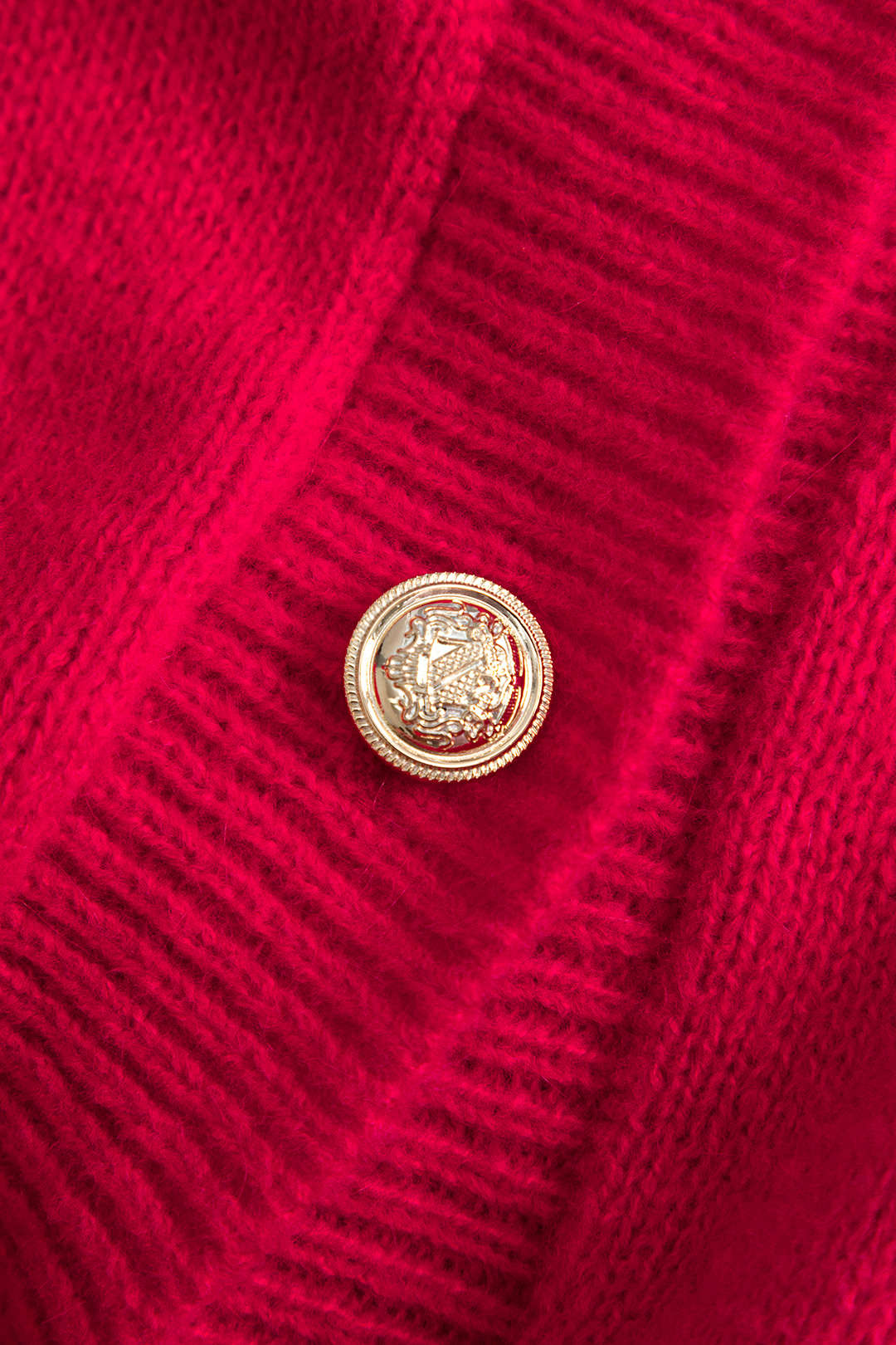 Solid Knit Button Frayed Cardigan