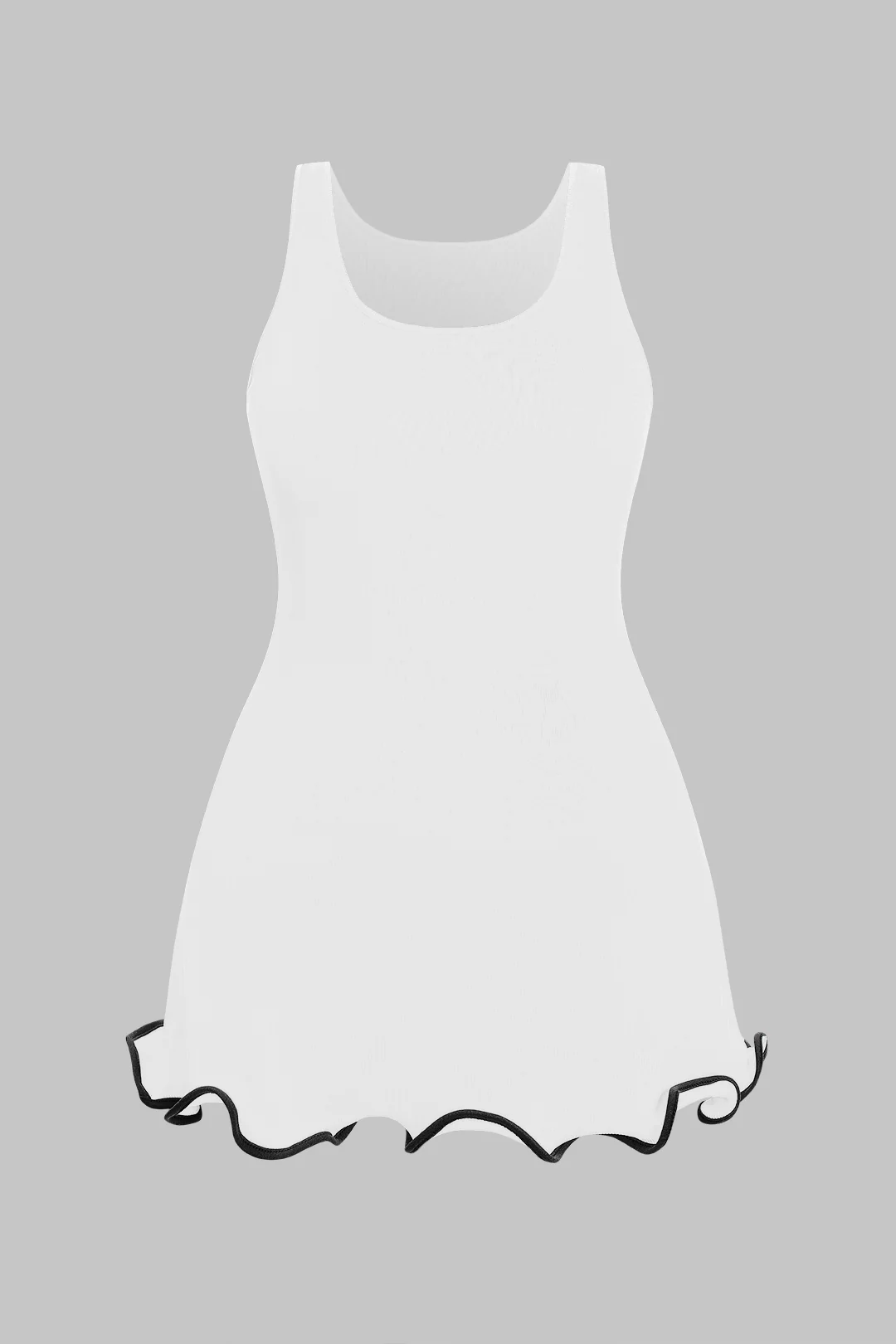 Plus Size Ruffled Hem Sleeveless Mini Dress