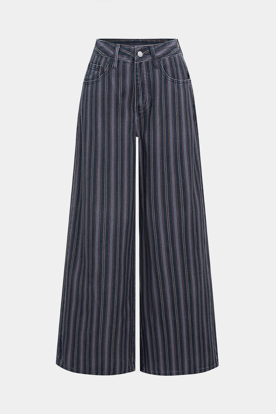 Color Block Stripes Print High Waist Jeans