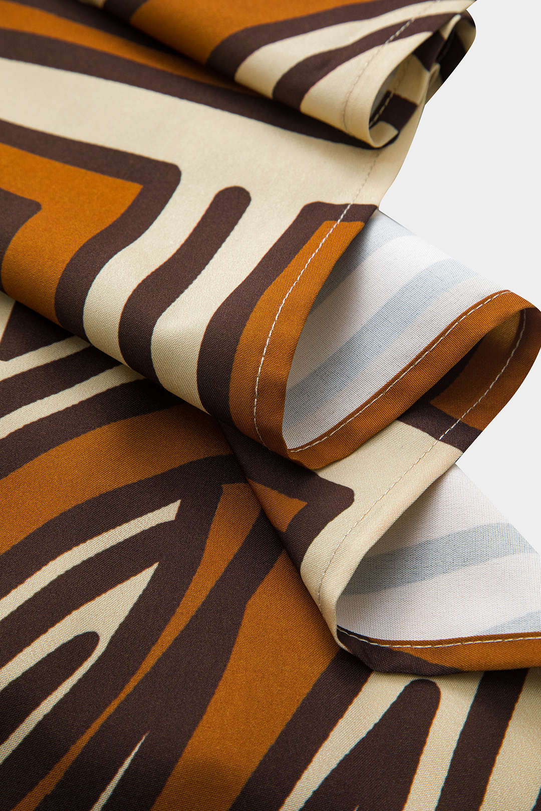 Abstract Geometric Print Ruched Tie-Front Twist Knot Zipper Skirt