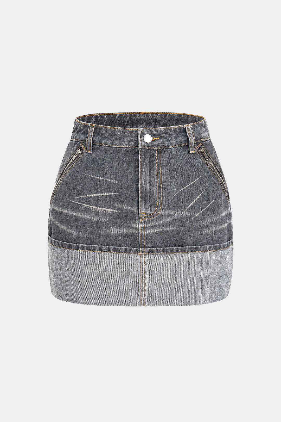 Washed Denim Pocket Skirt