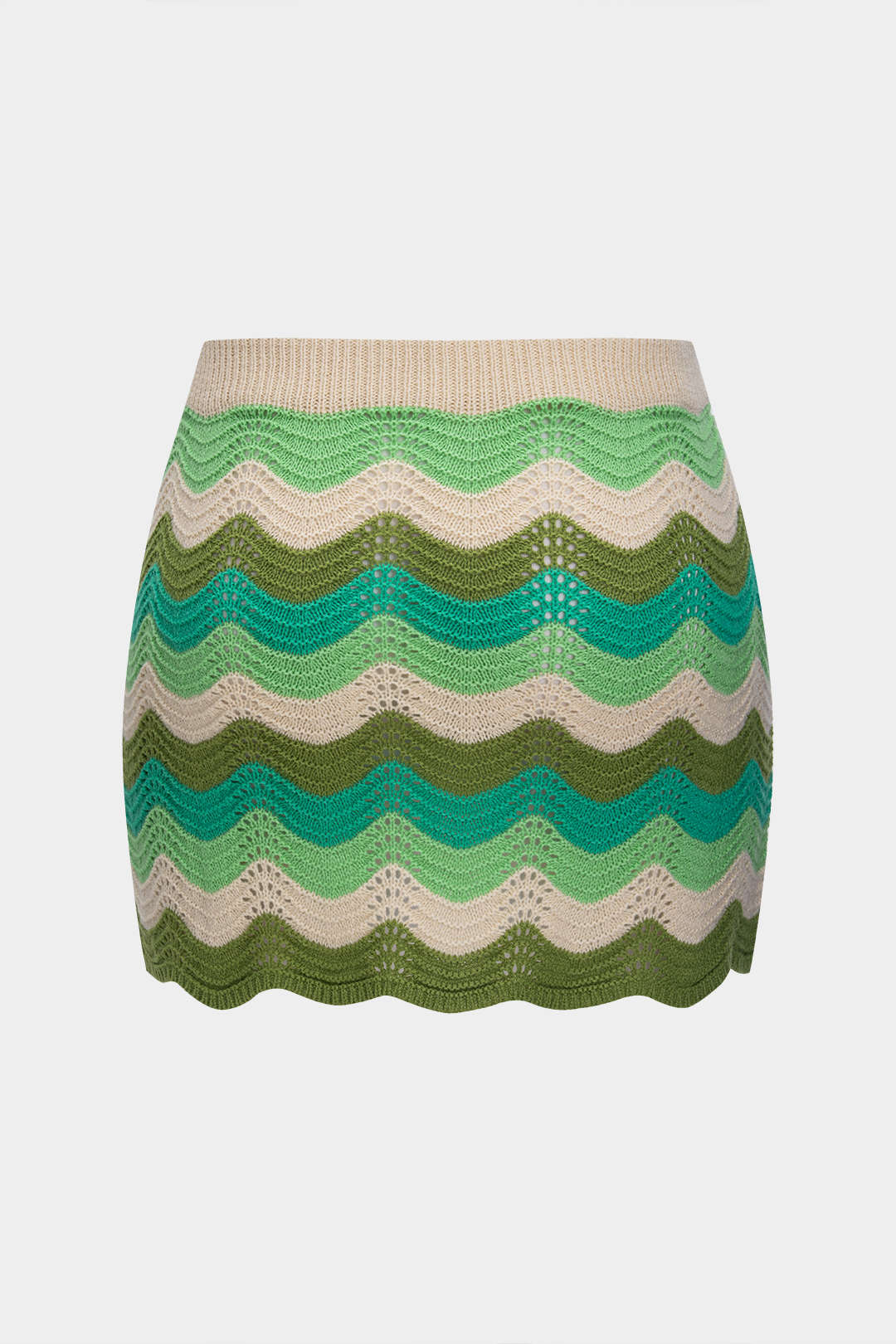 Plus Size Contrast Knit Cut Out Skirt