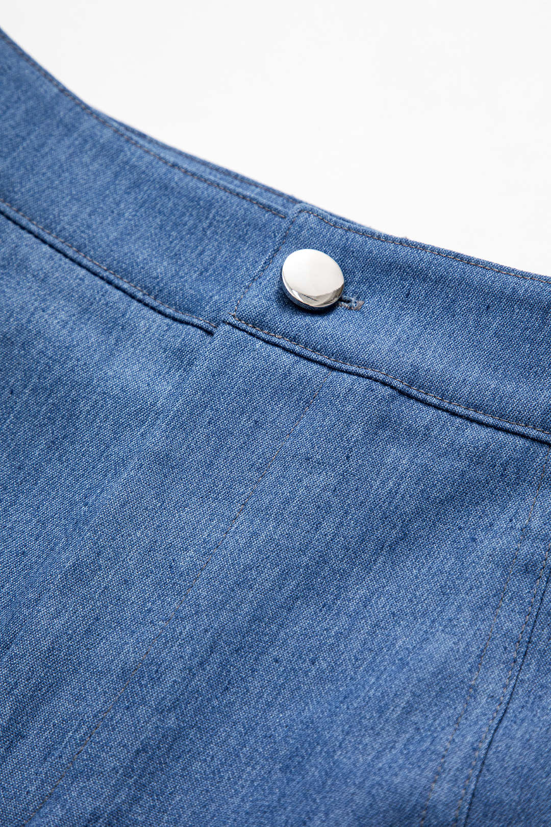 Denim Contrast Mesh Patchwork Skirt