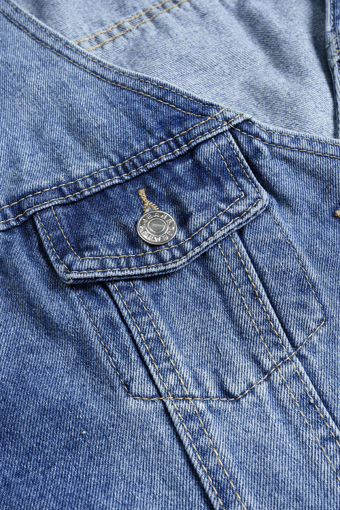 Denim V-Neck Buttoned Vest