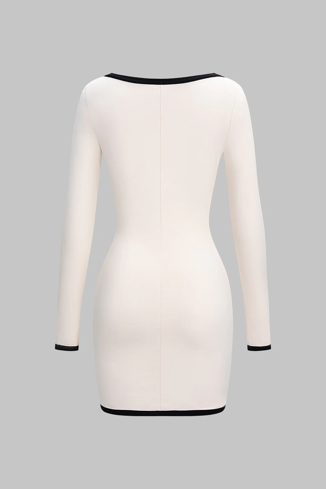 Contrasting Long Sleeve Mini Dress