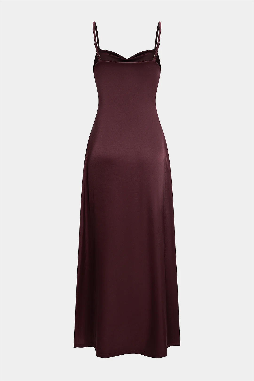 Satin Ruched Sleeveless Floor-Length Dress