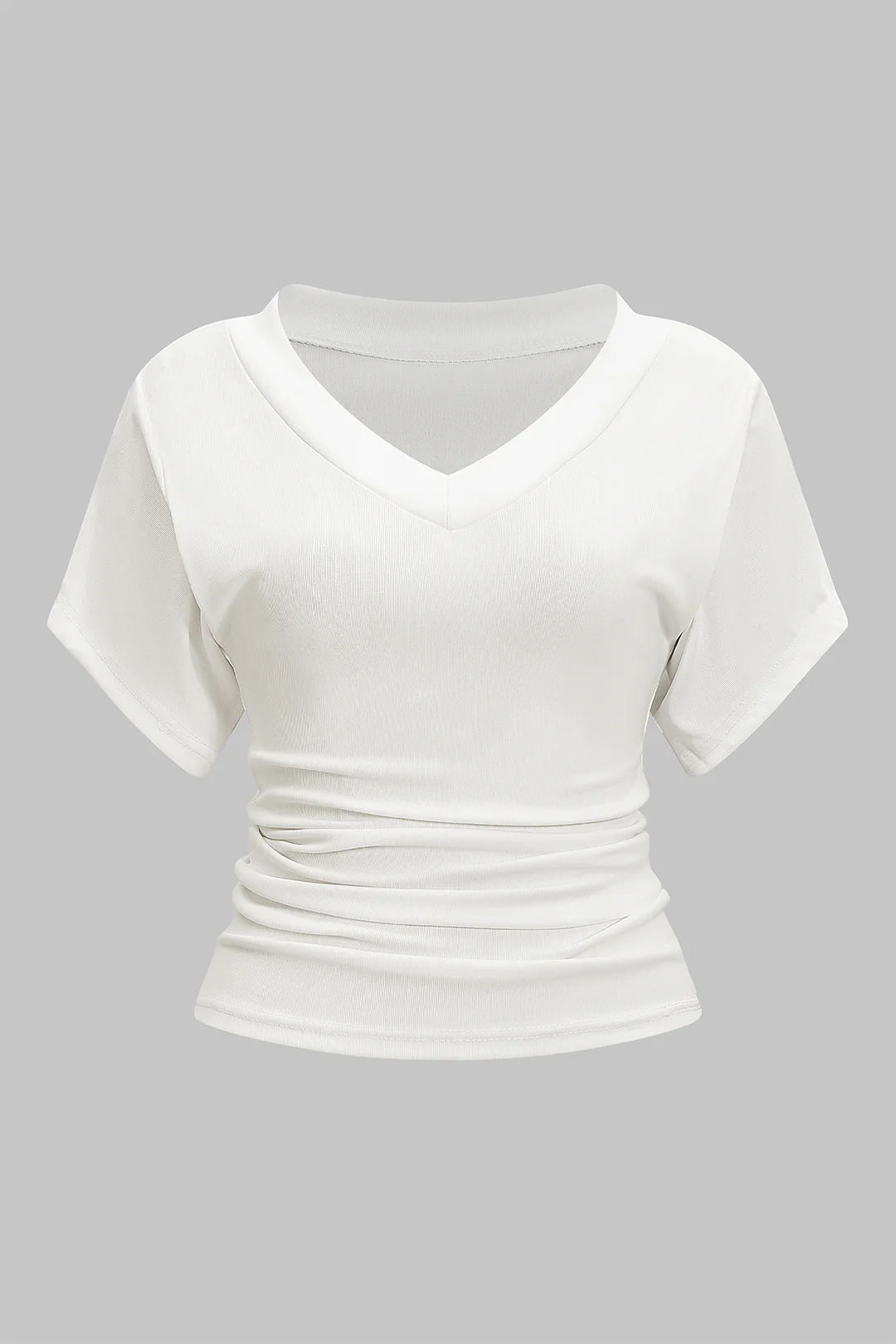 Plus Size Ruched Short Sleeve T-Shirt