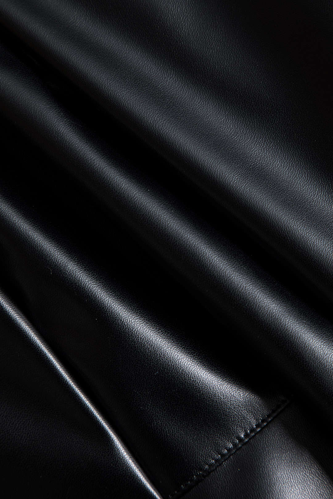 Faux Leather Button Scallop Edge Skirt