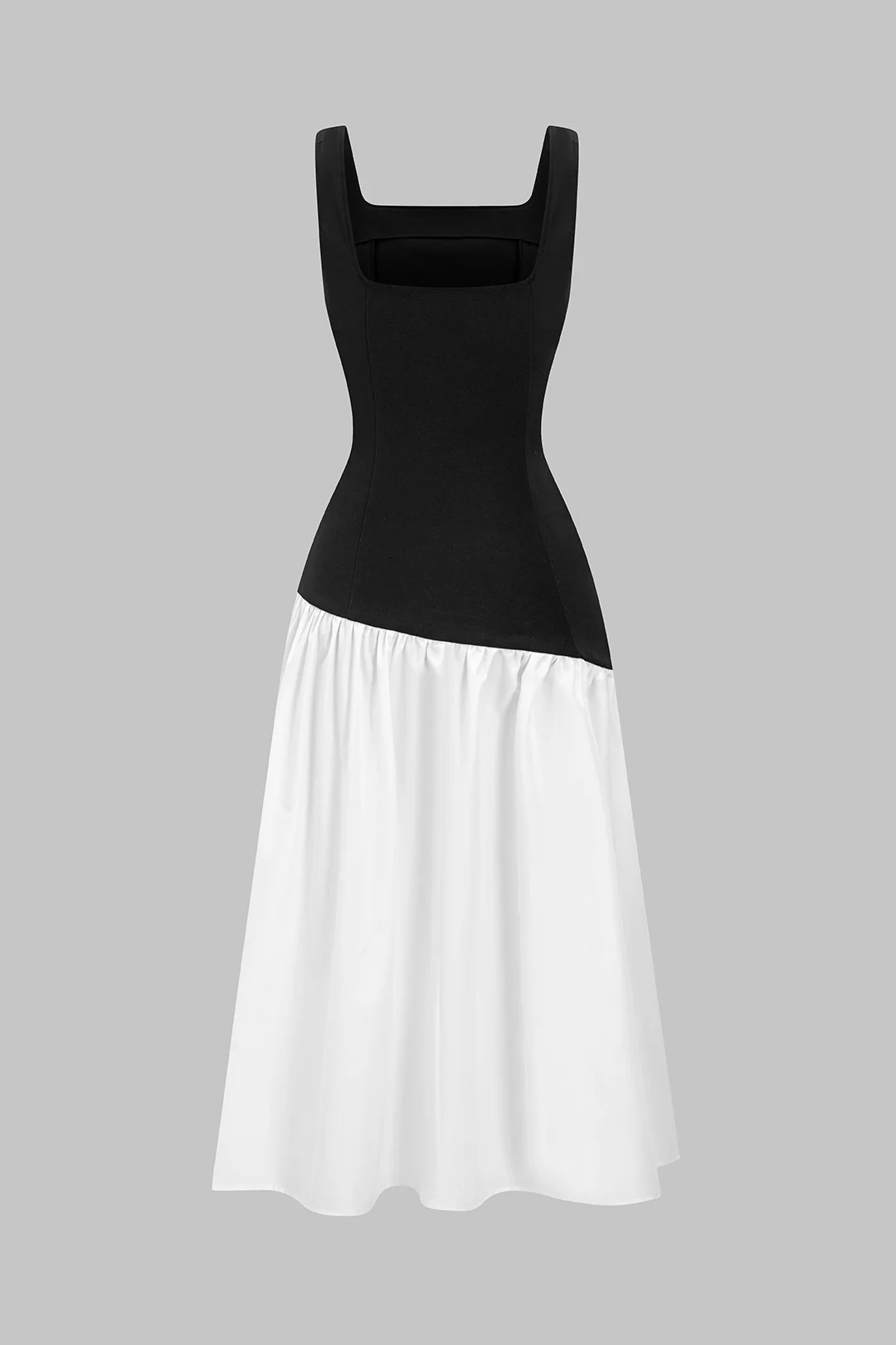 Contrast Tank Sleeveless Midi Dress