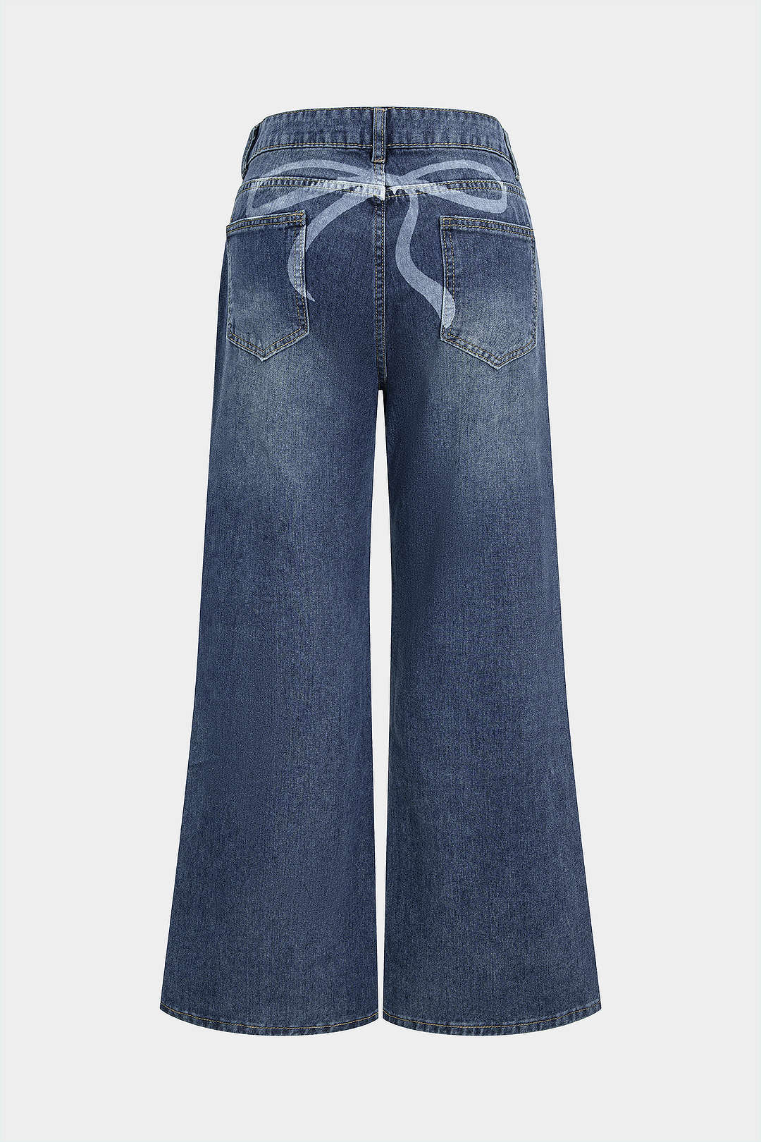 Washed Wide Leg Denim Jeans