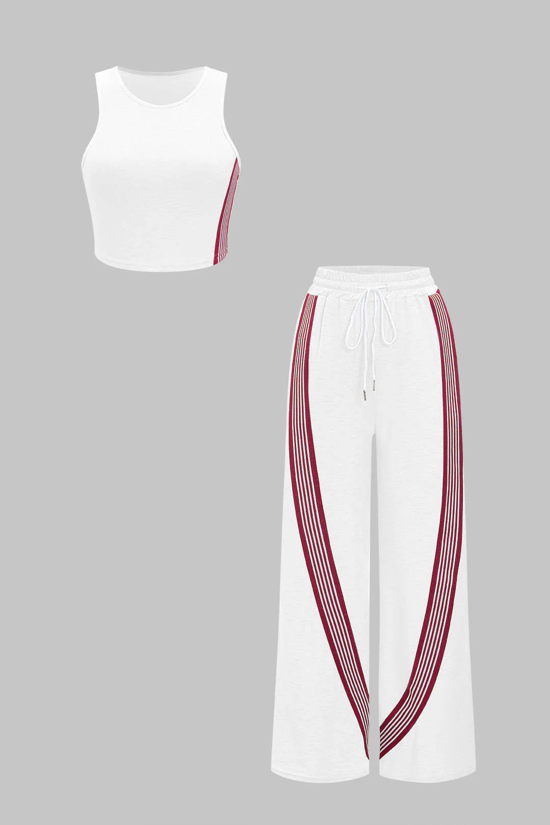 Striped Tank Top and Wide-Leg Pants Set