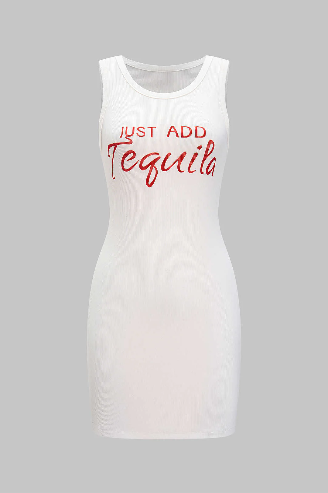 Letter Print Sleeveless Tank Mini Dress