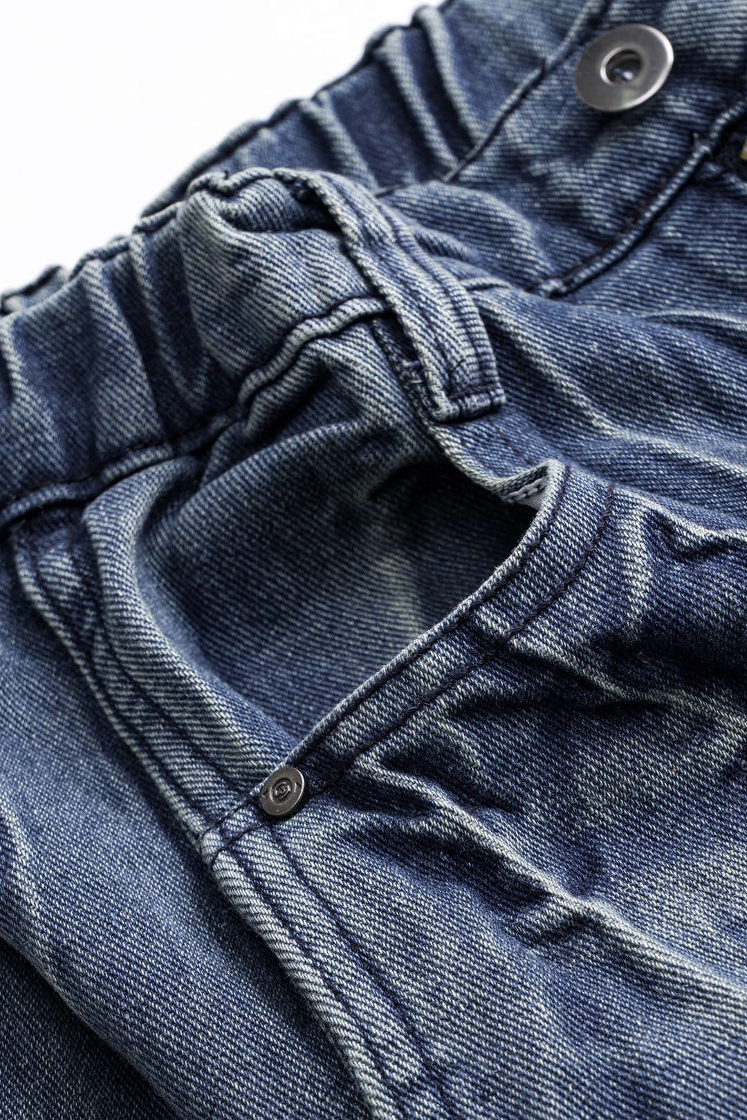 Denim Wide Leg Ruched Jeans