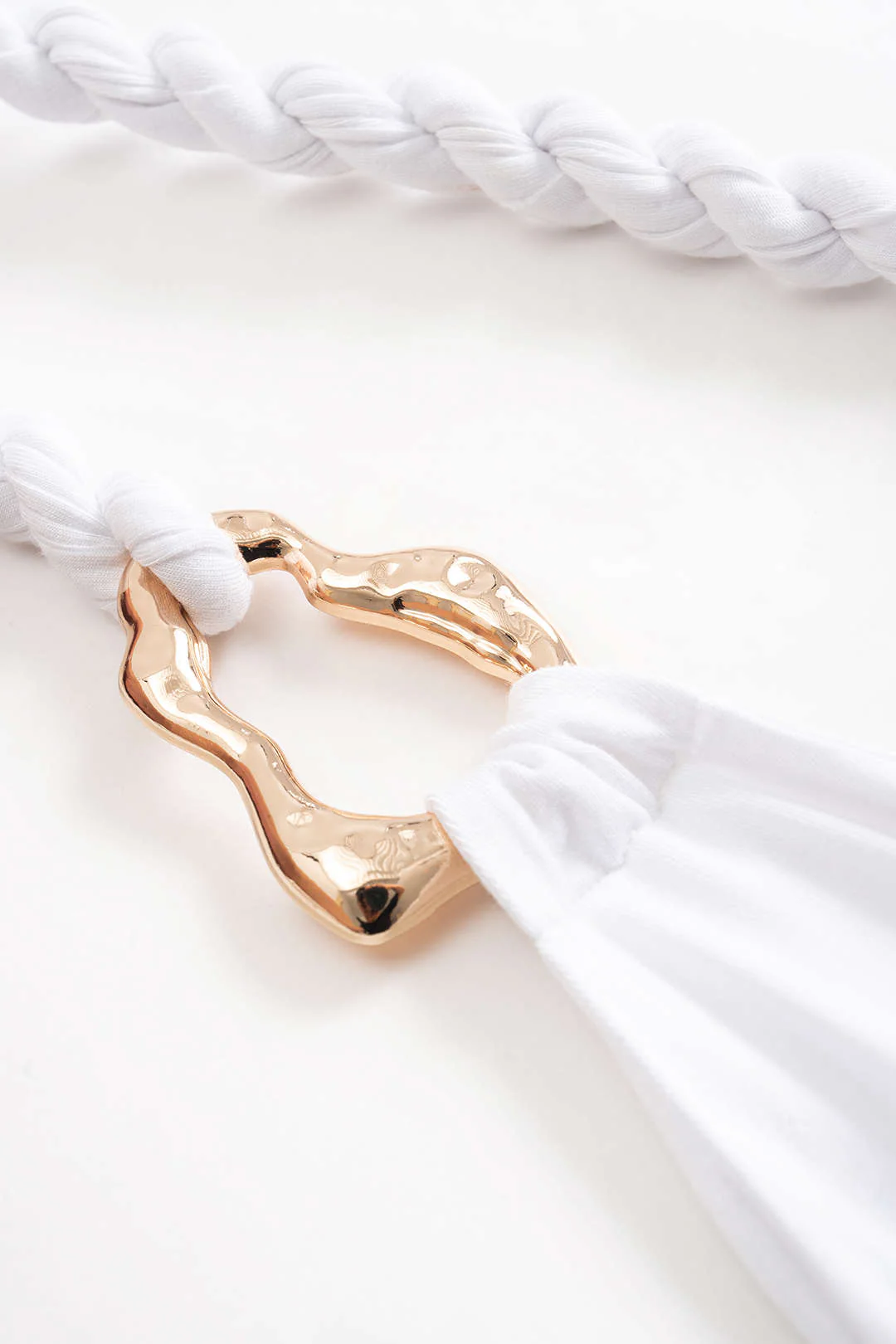 Asymmetrical Twist Knot Metallic Skirt Ensemble