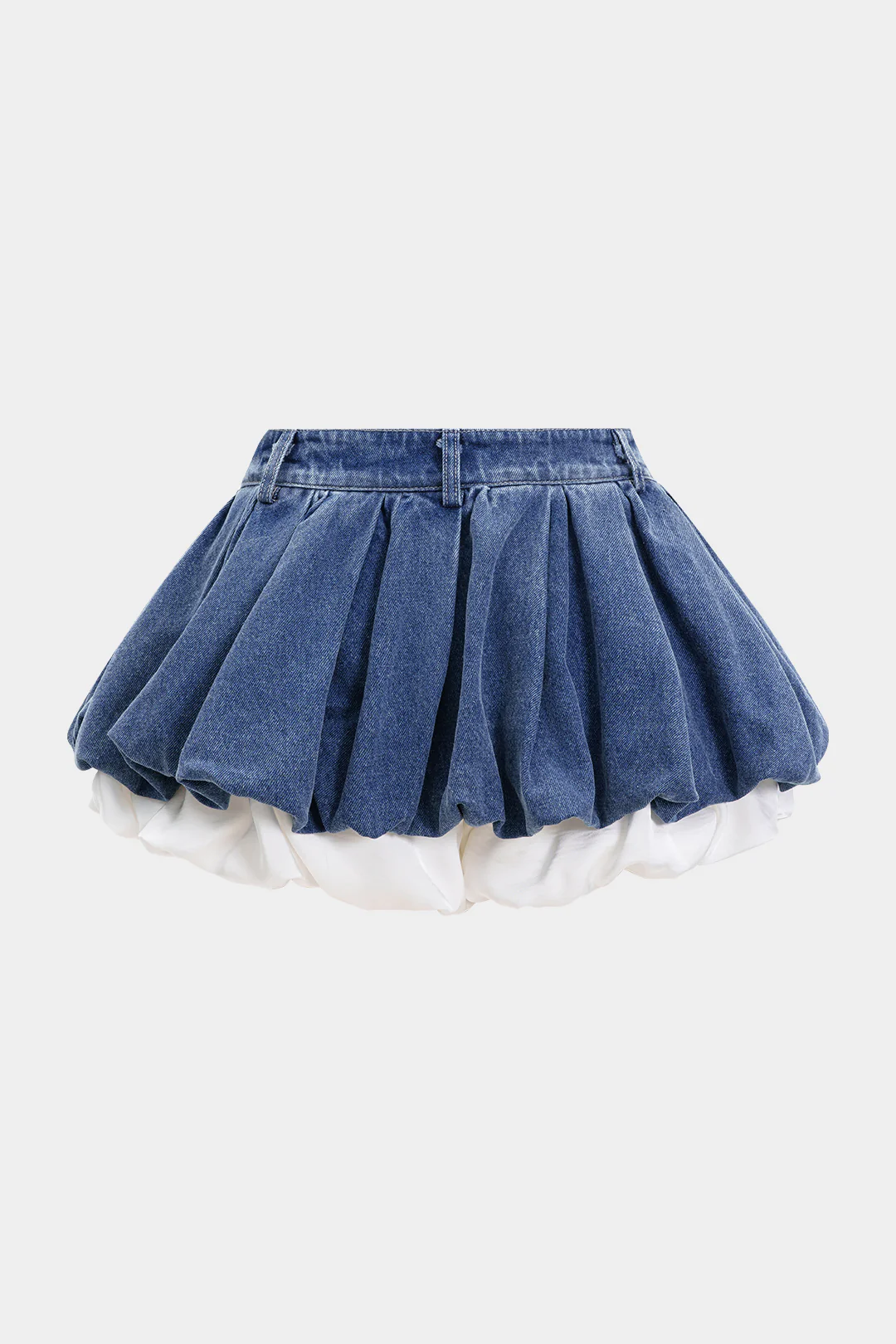 Denim Patchwork Belted Shorts