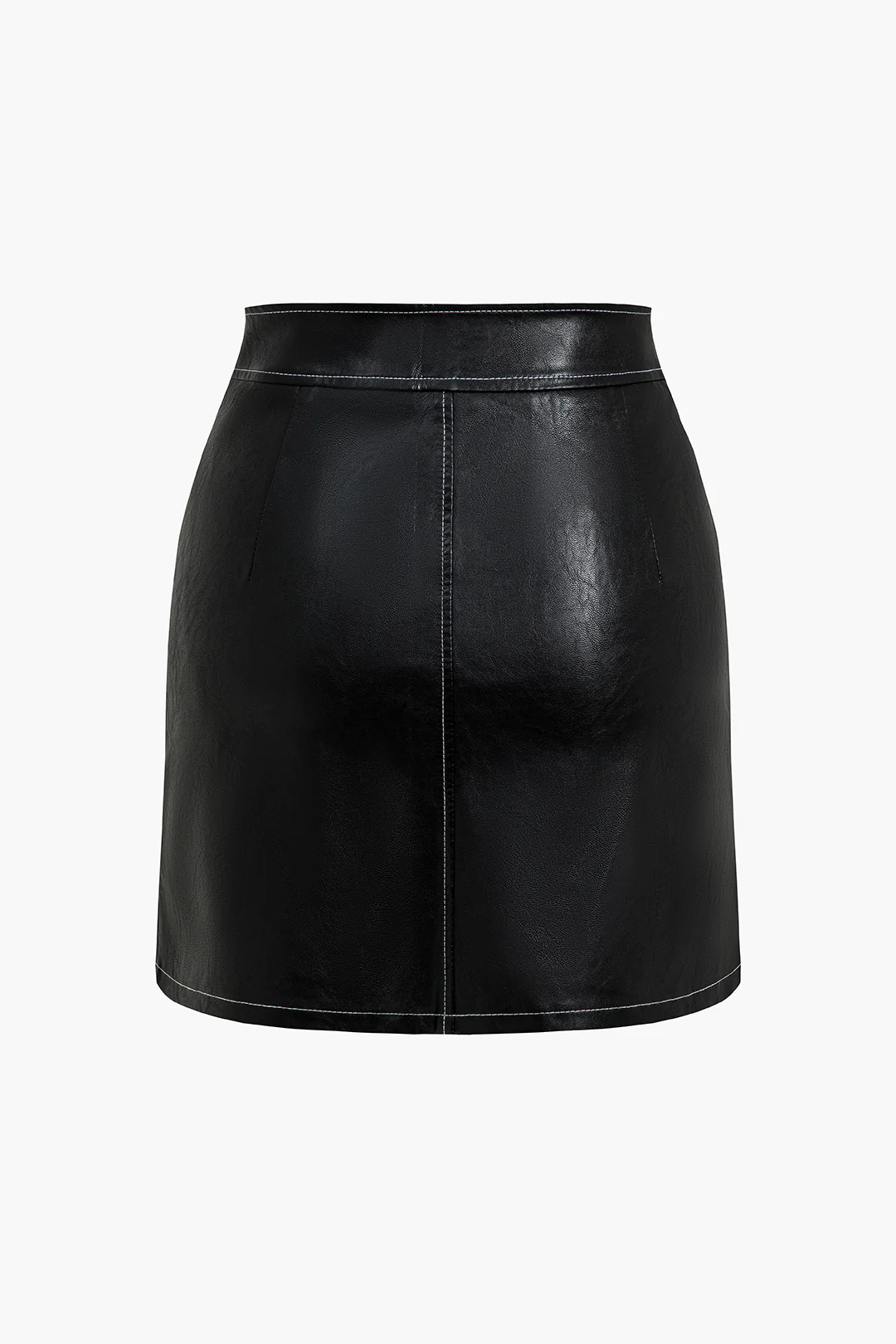 Zip-Front Faux Leather Mini Skirt