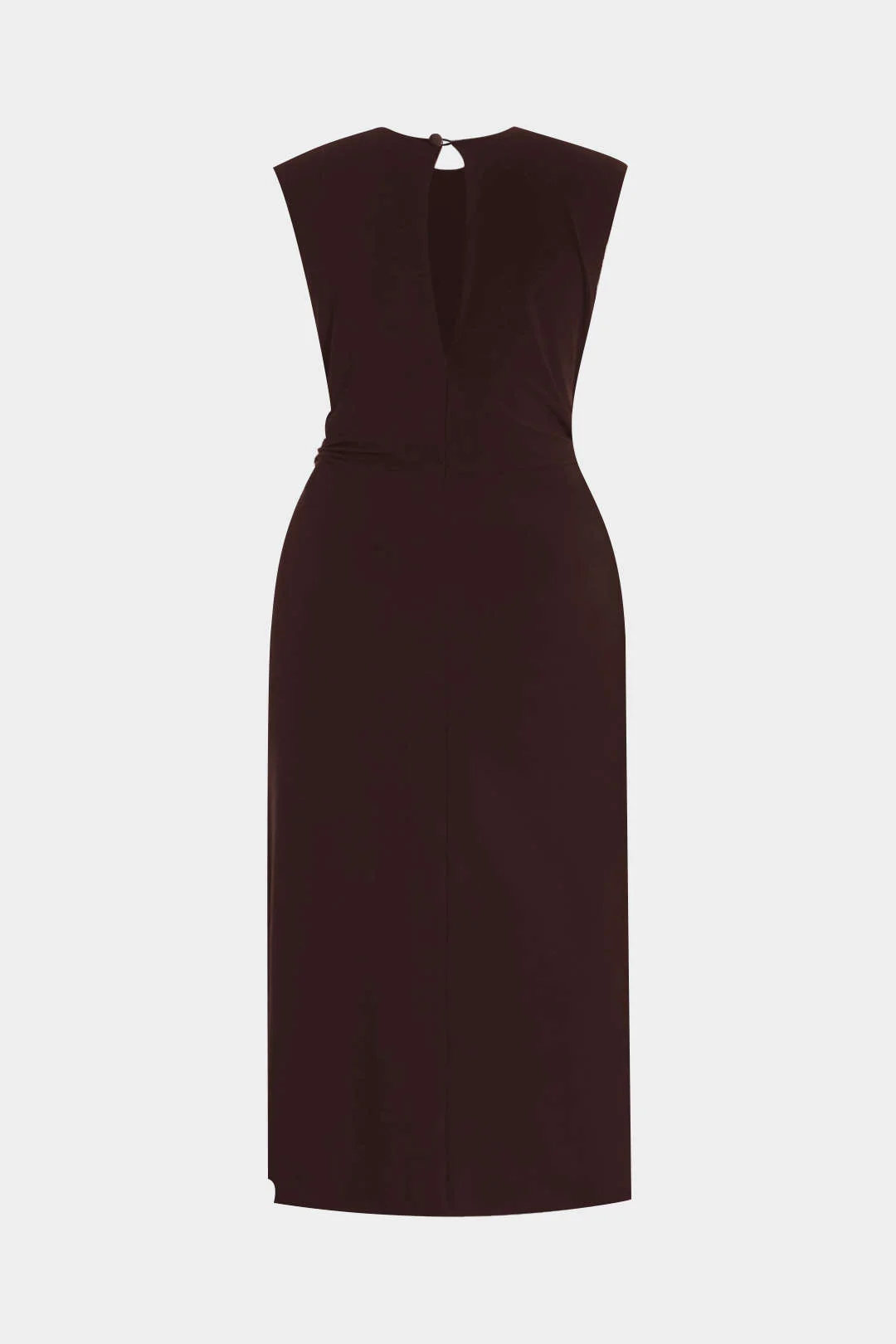 Plus Size Metallic Decorated Ruched Sleeveless Mid-length Dress