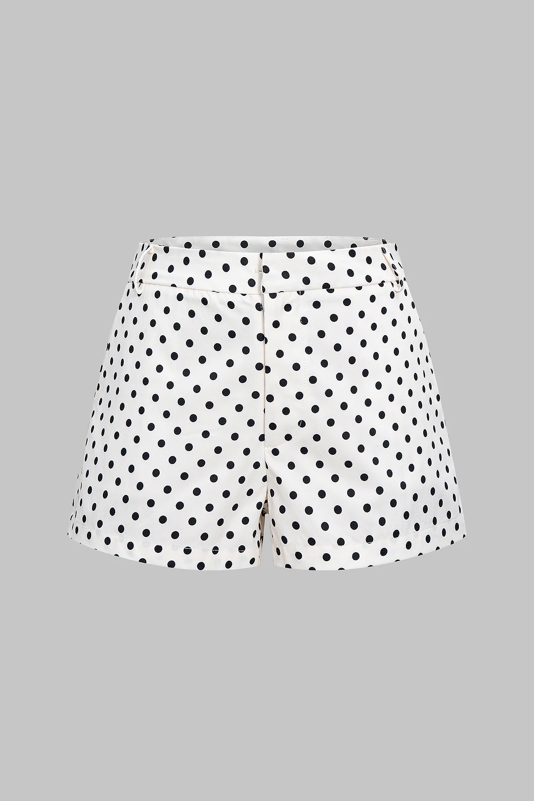 Polka Dot Print High-Waisted Shorts