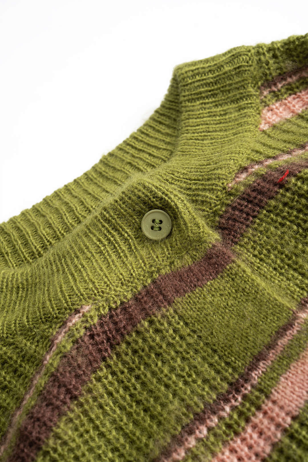 Contrast Striped Print Knit Cardigan