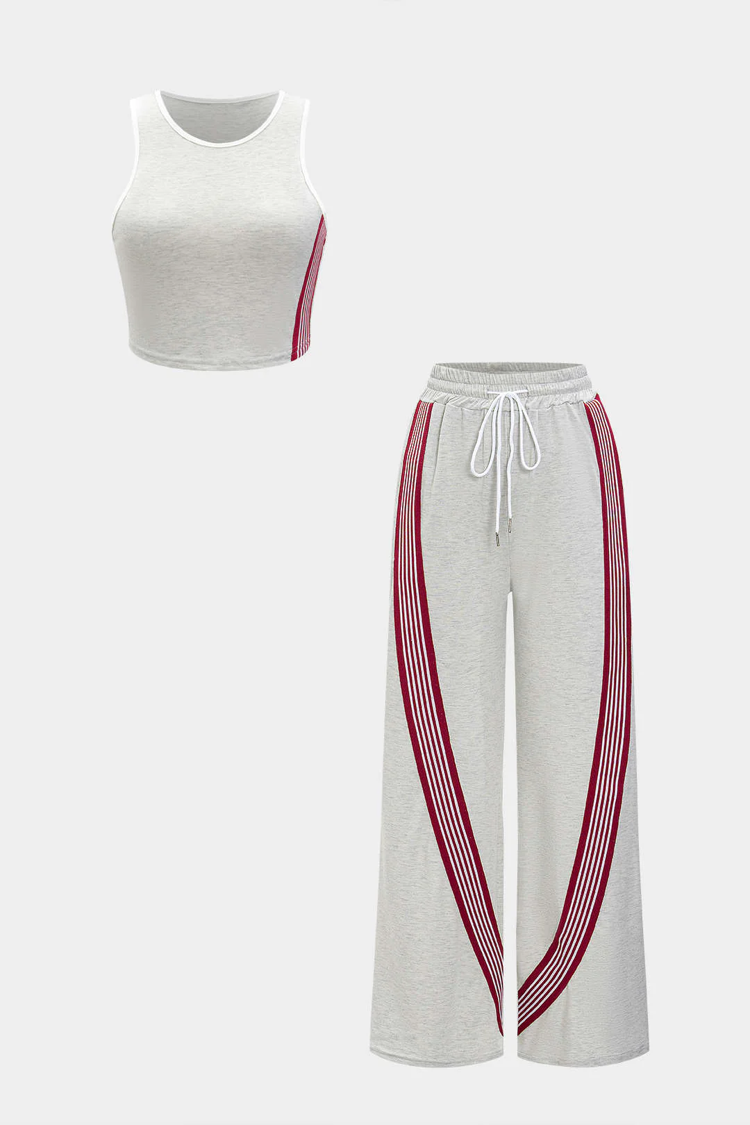 Striped Tank Top and Wide-Leg Pants Set