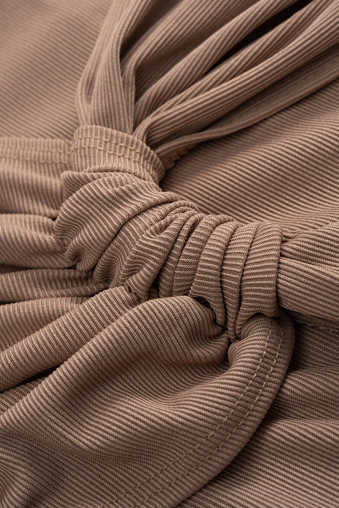 Strap-Trimmed Square Neck Ruched Sleeveless Maxi Dress