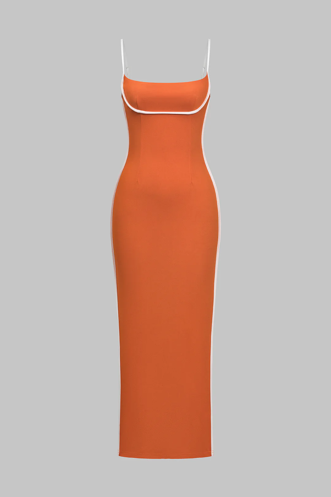 Contrast Binding Slit Sleeveless Maxi Dress