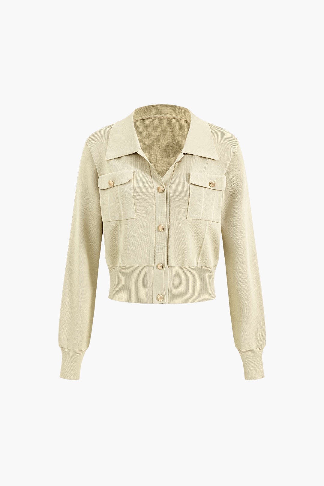 Cropped Button-Up Knit Top and Maxi Skirt Ensemble