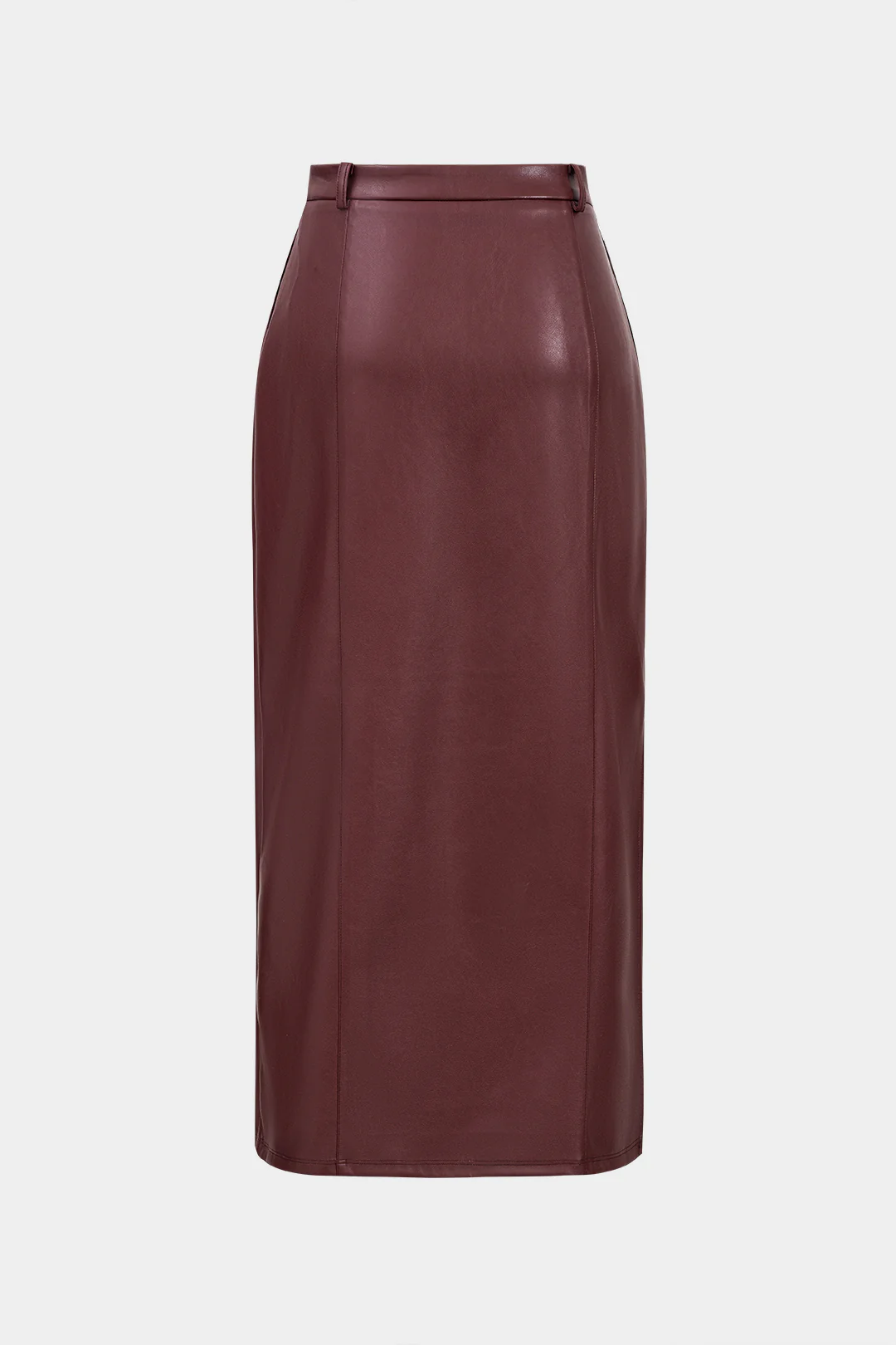 Faux Leather Skirt with Fake Pockets