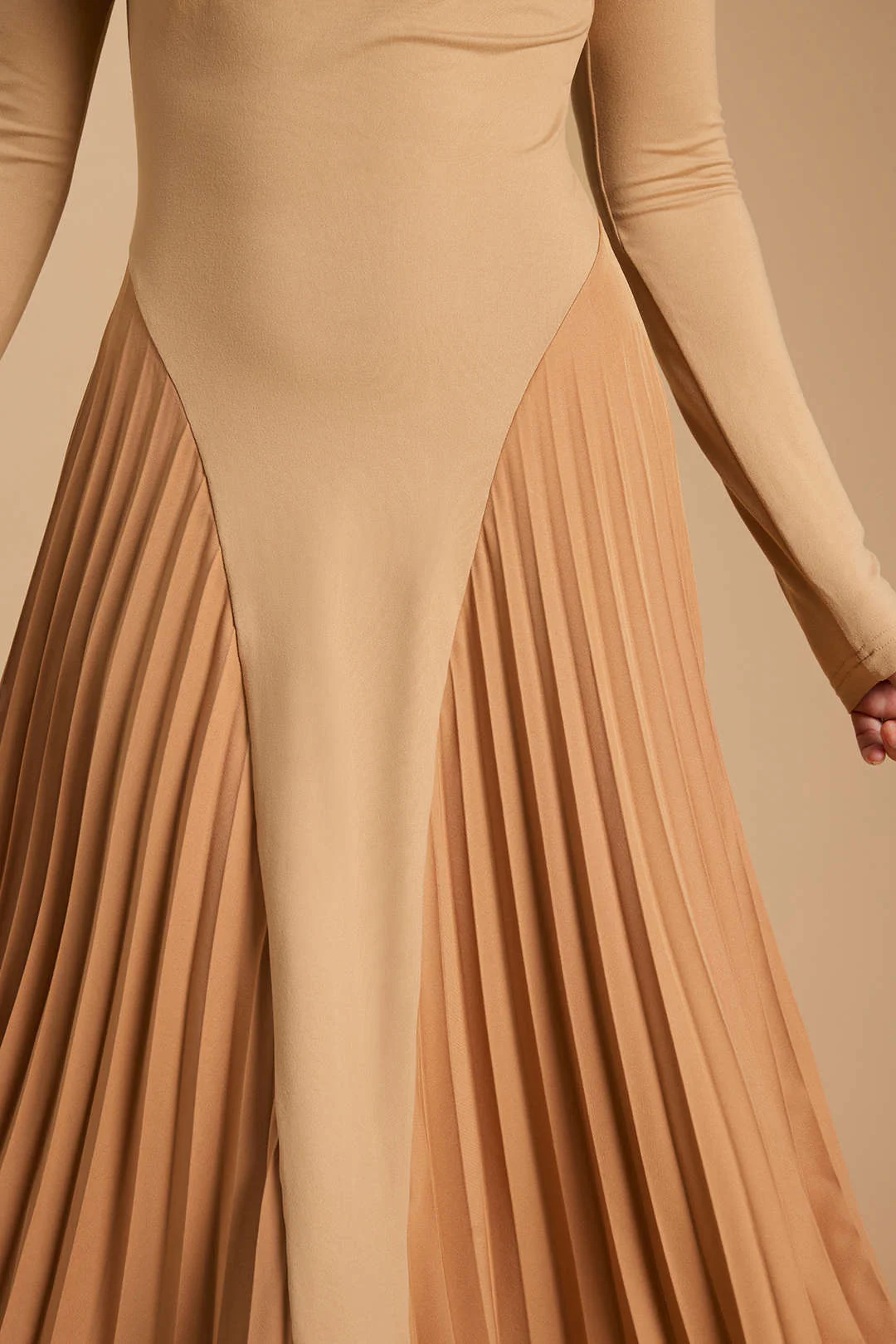 Pleated Long Sleeve Maxi Dress