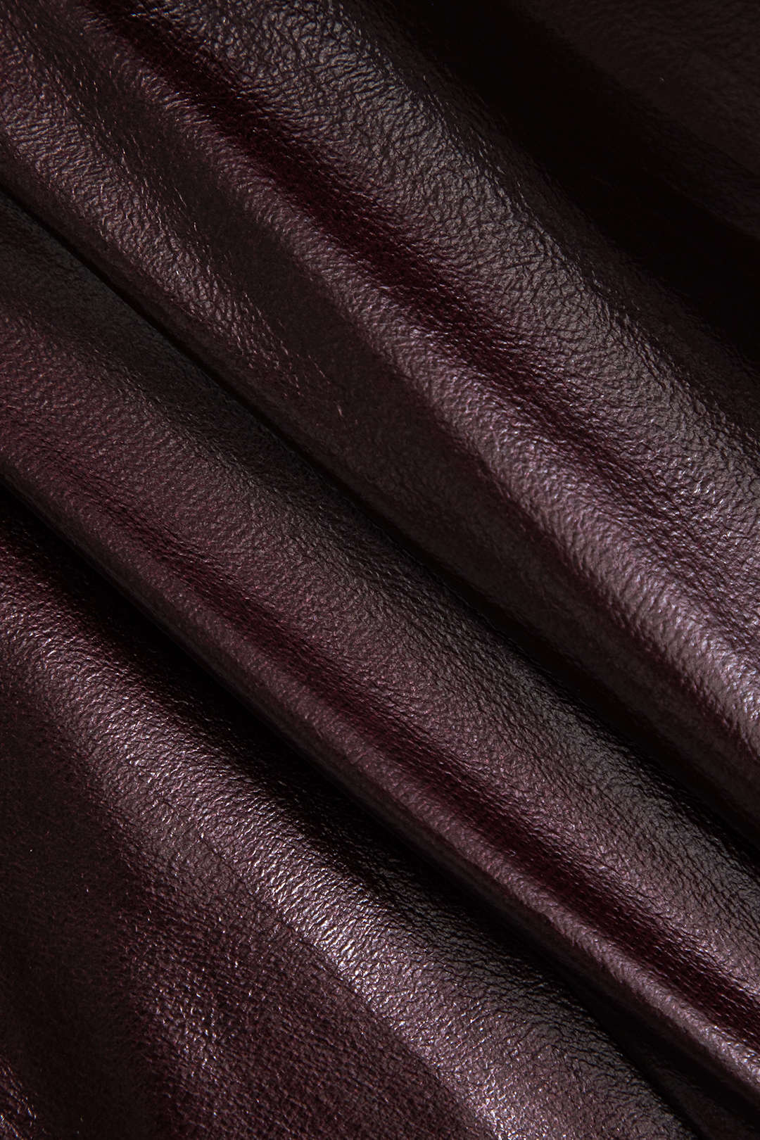 Solid Faux Leather Gathered Skirt