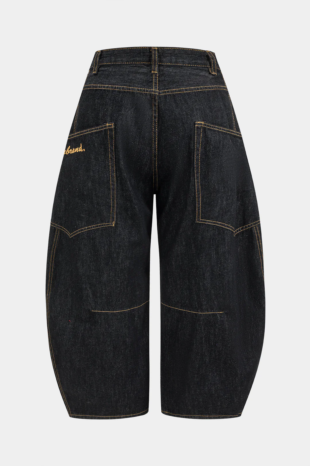 Plus Size Denim Zipper Barrel Jeans