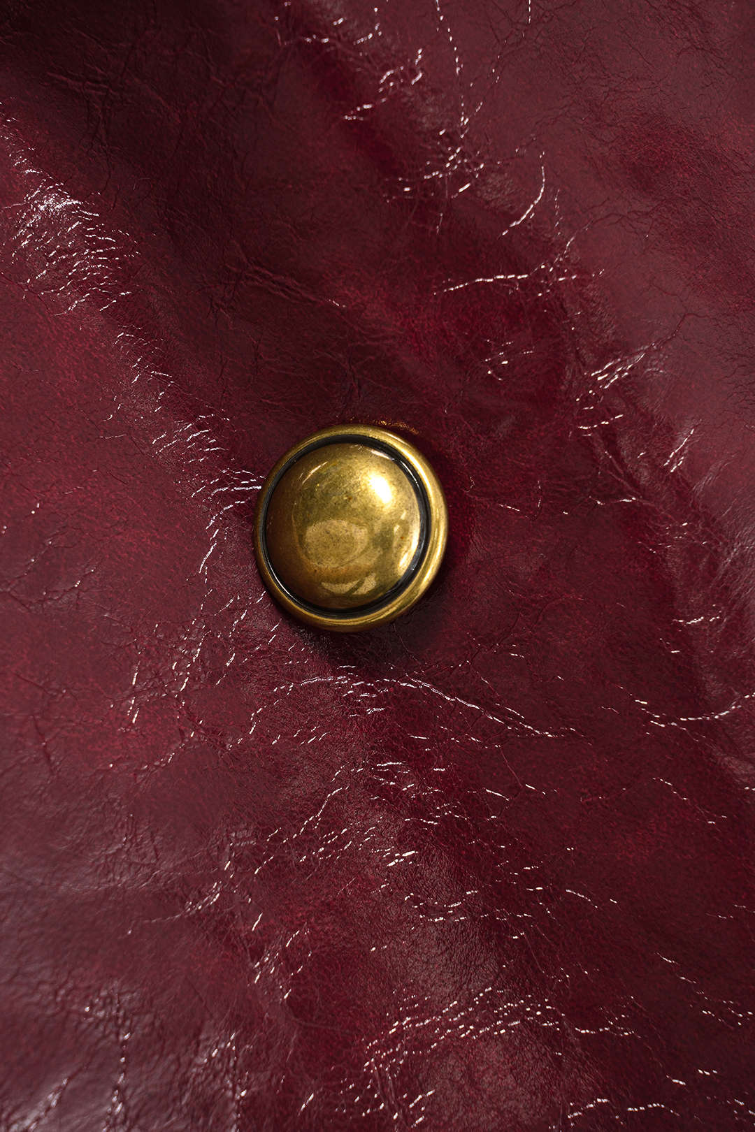 Faux Leather Gigot Sleeve Double-Breasted Jacket