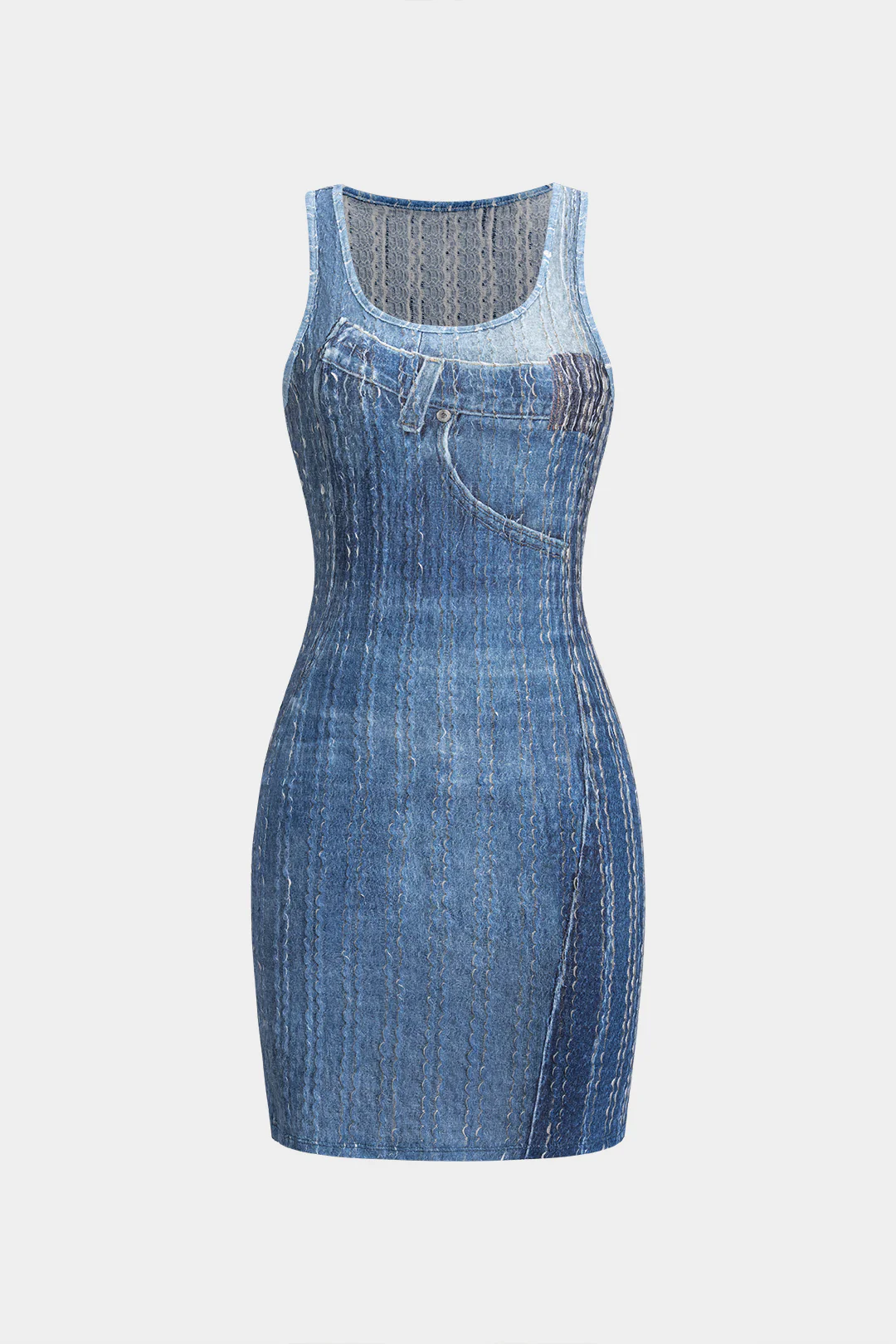 Abstract Pattern Sleeveless Short Dress