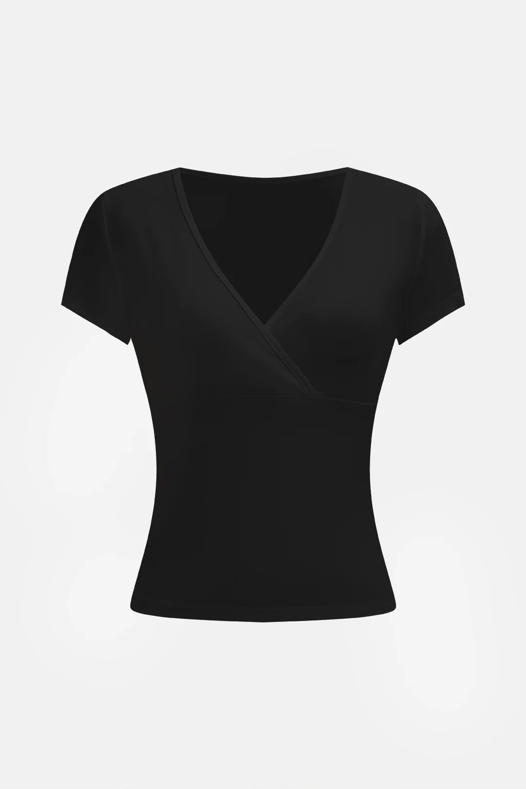 Solid V-Neck Short-Sleeve T-Shirt