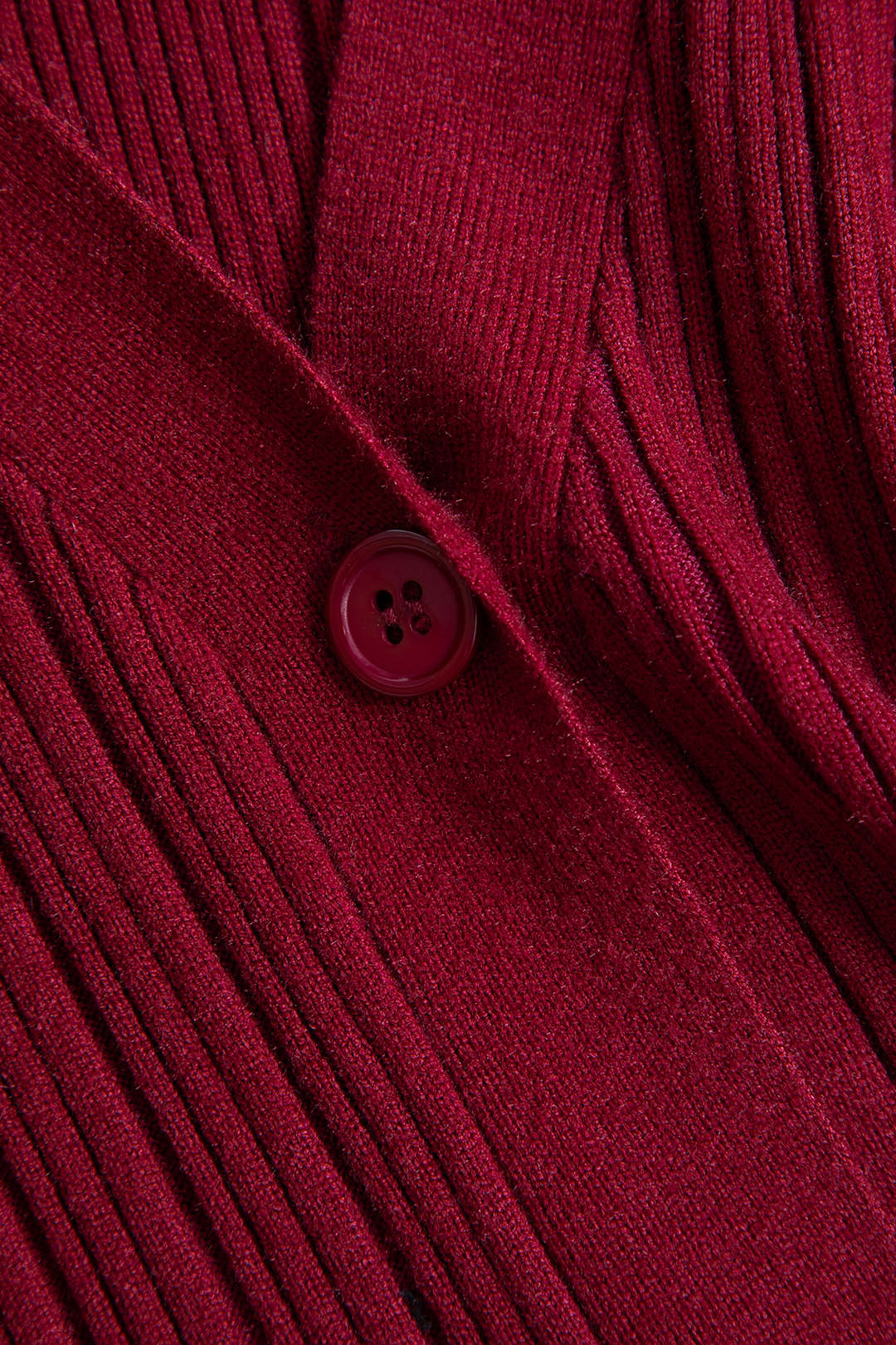 Knit Puffed Hem Long Sleeve V-Neck Dress