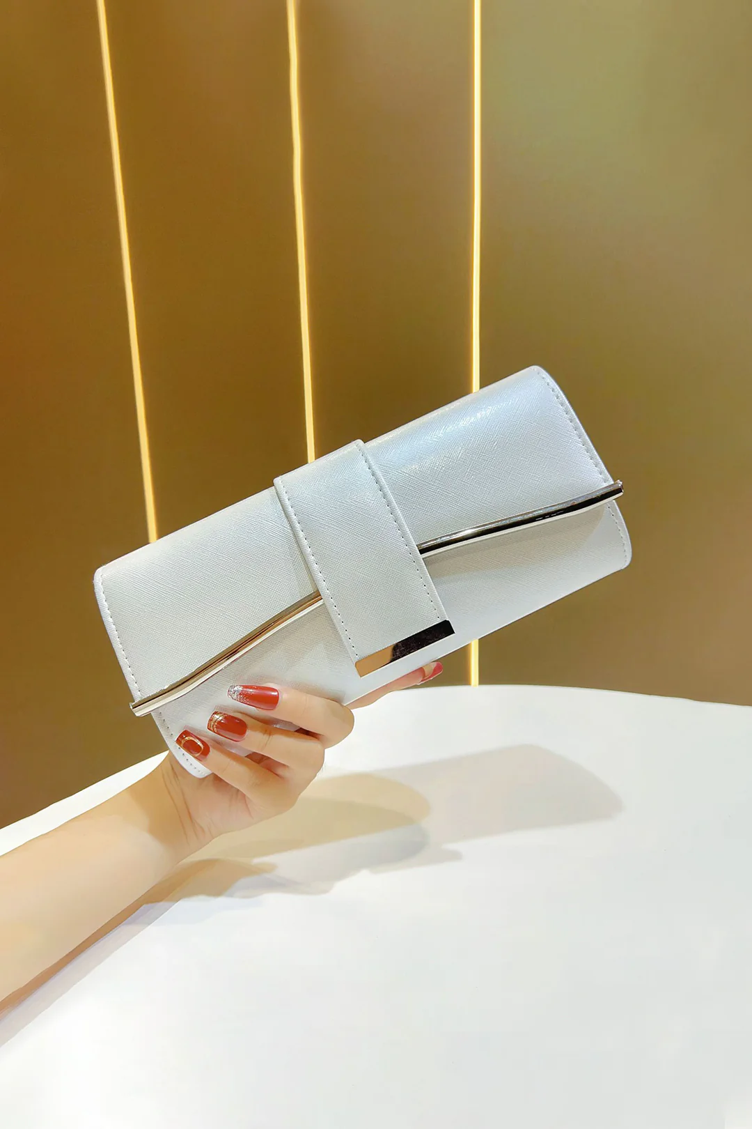 Faux Leather Clutch Bag