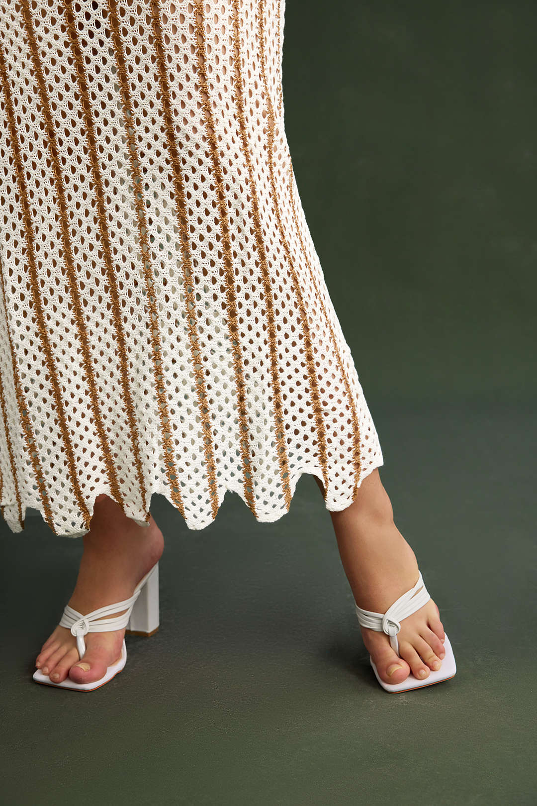 Plus Size High Waist Striped Knit Skirt