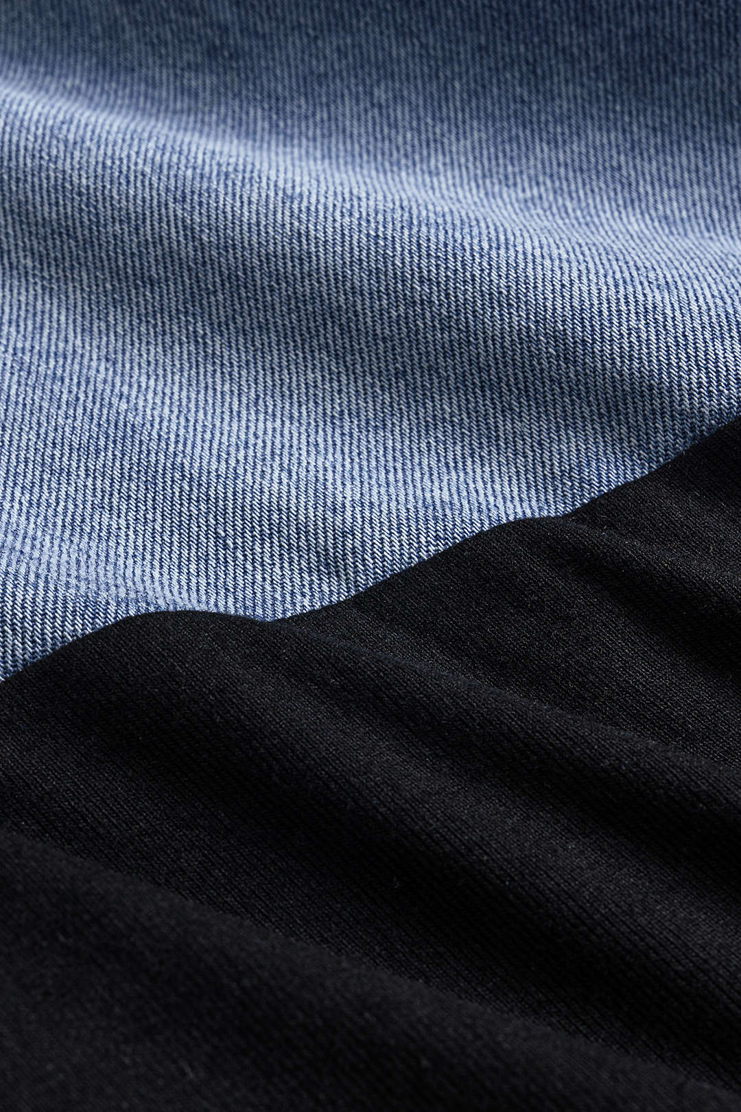 Denim Drawstring Patchwork Cropped Top