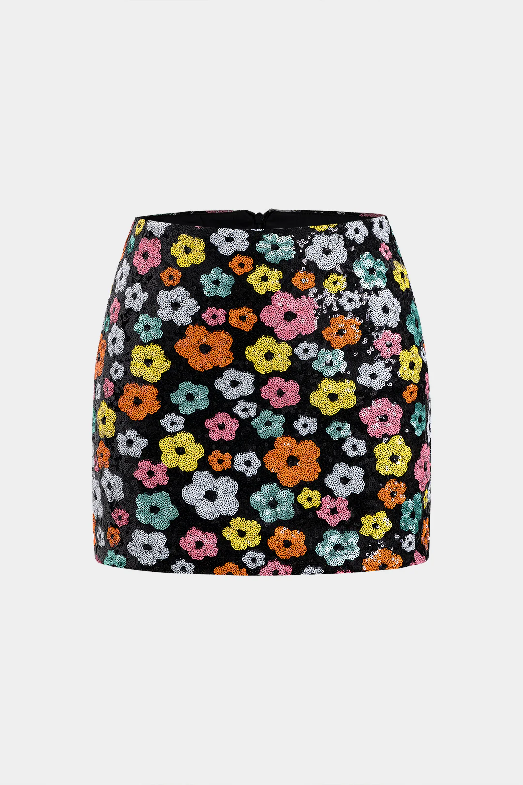 Sequin Zipper Mini Skirt