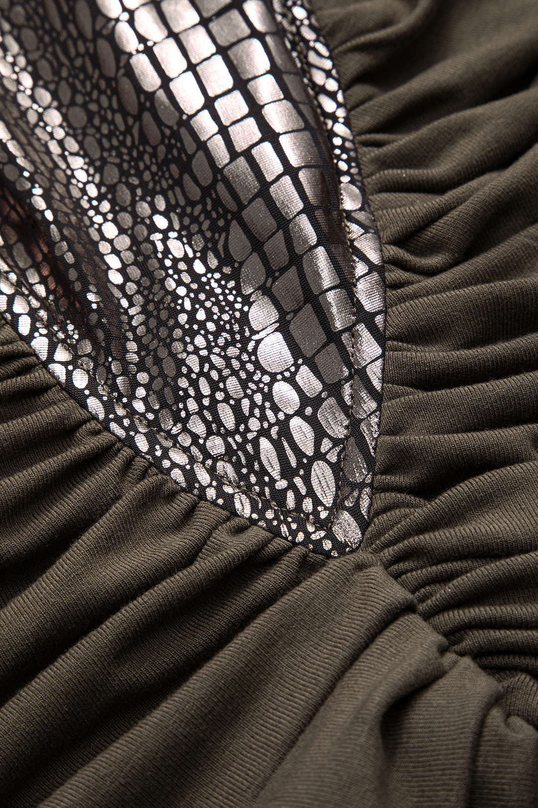 Faux Leather Patchwork Long Sleeve Maxi Dress