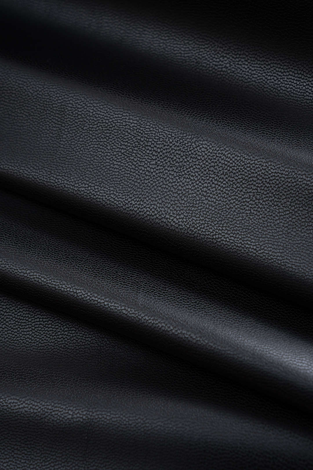 Faux Leather Notched Lapel Tie-Up Coat