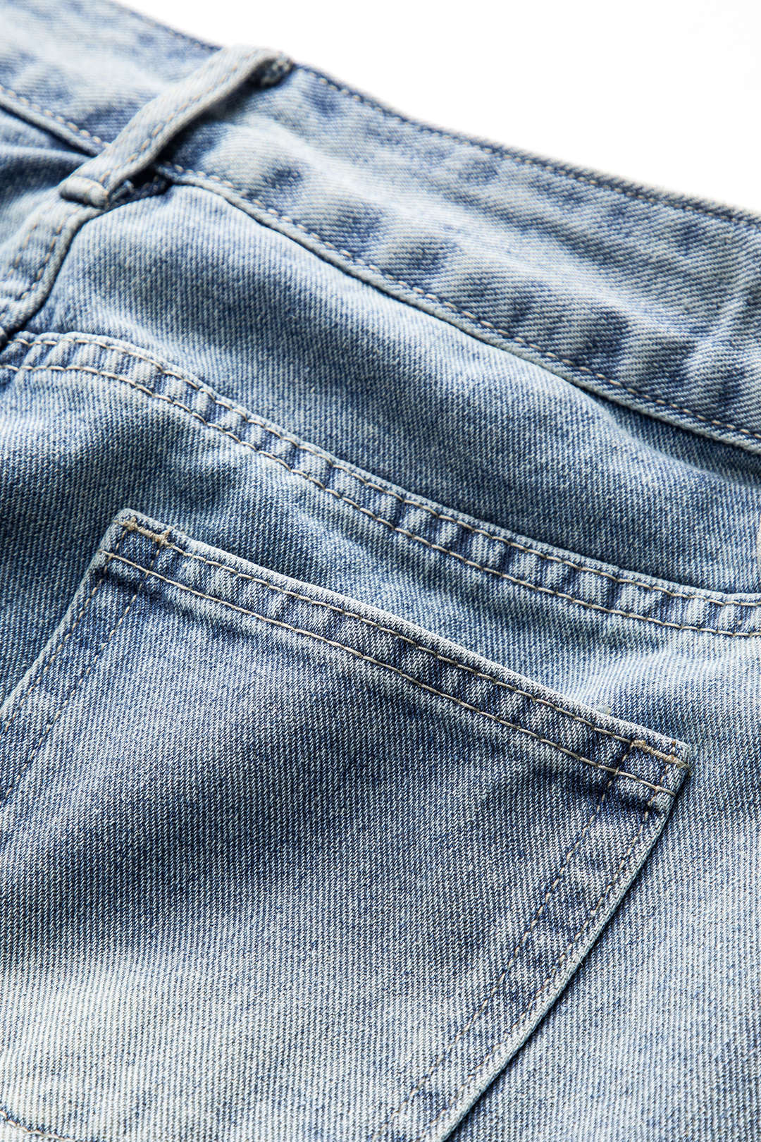 Denim Bow Patchwork Tie-Up Skirt