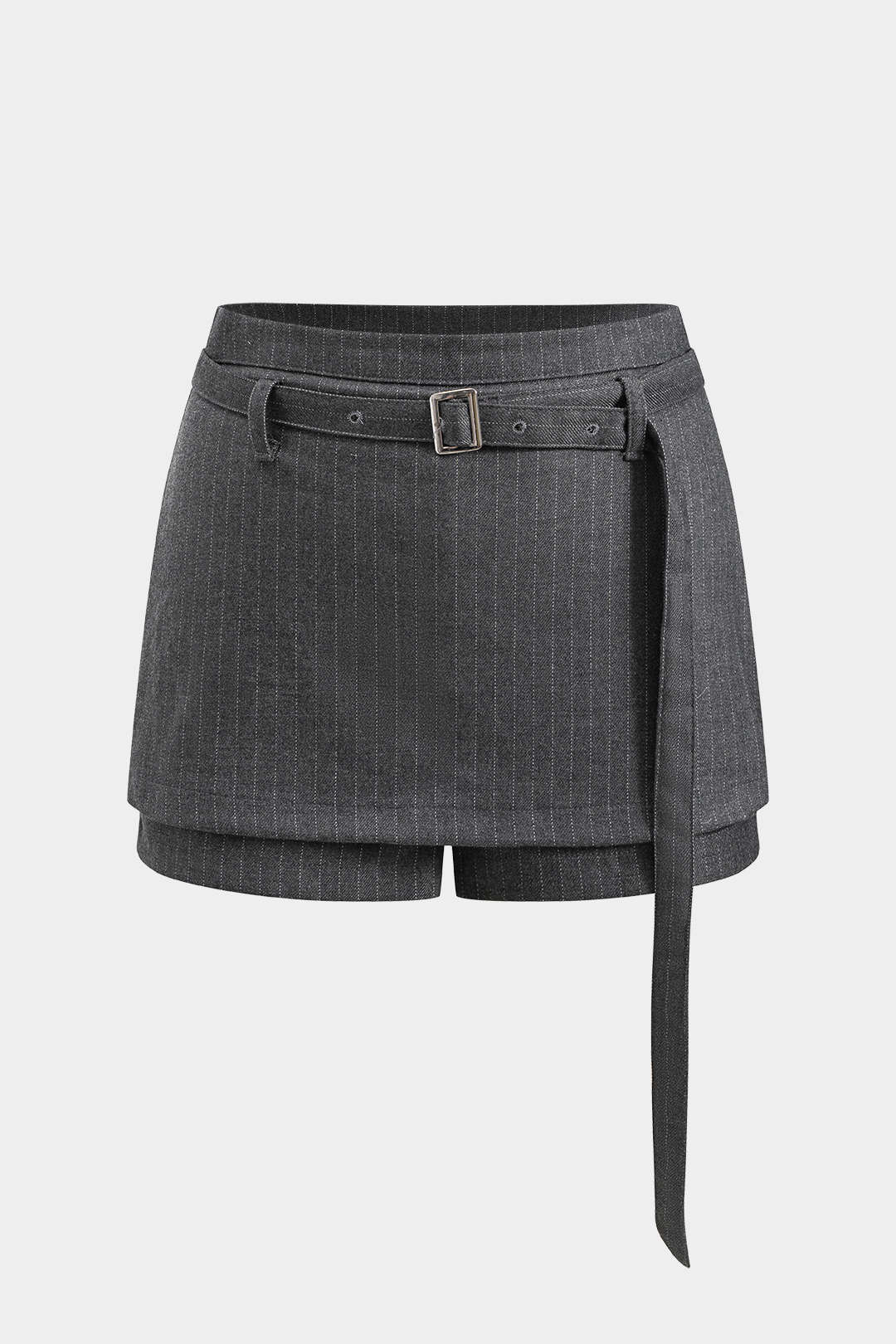 Metallic Belted Pocket Skirt