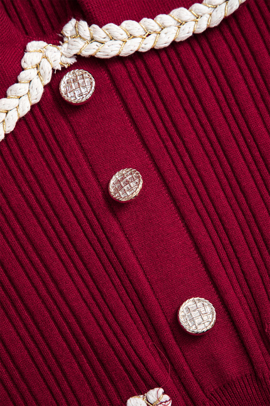 Plus Size Knit Button Fake Pocket Dress