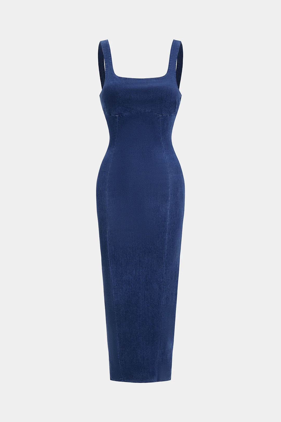 Denim Backless Zipper Sleeveless Dress