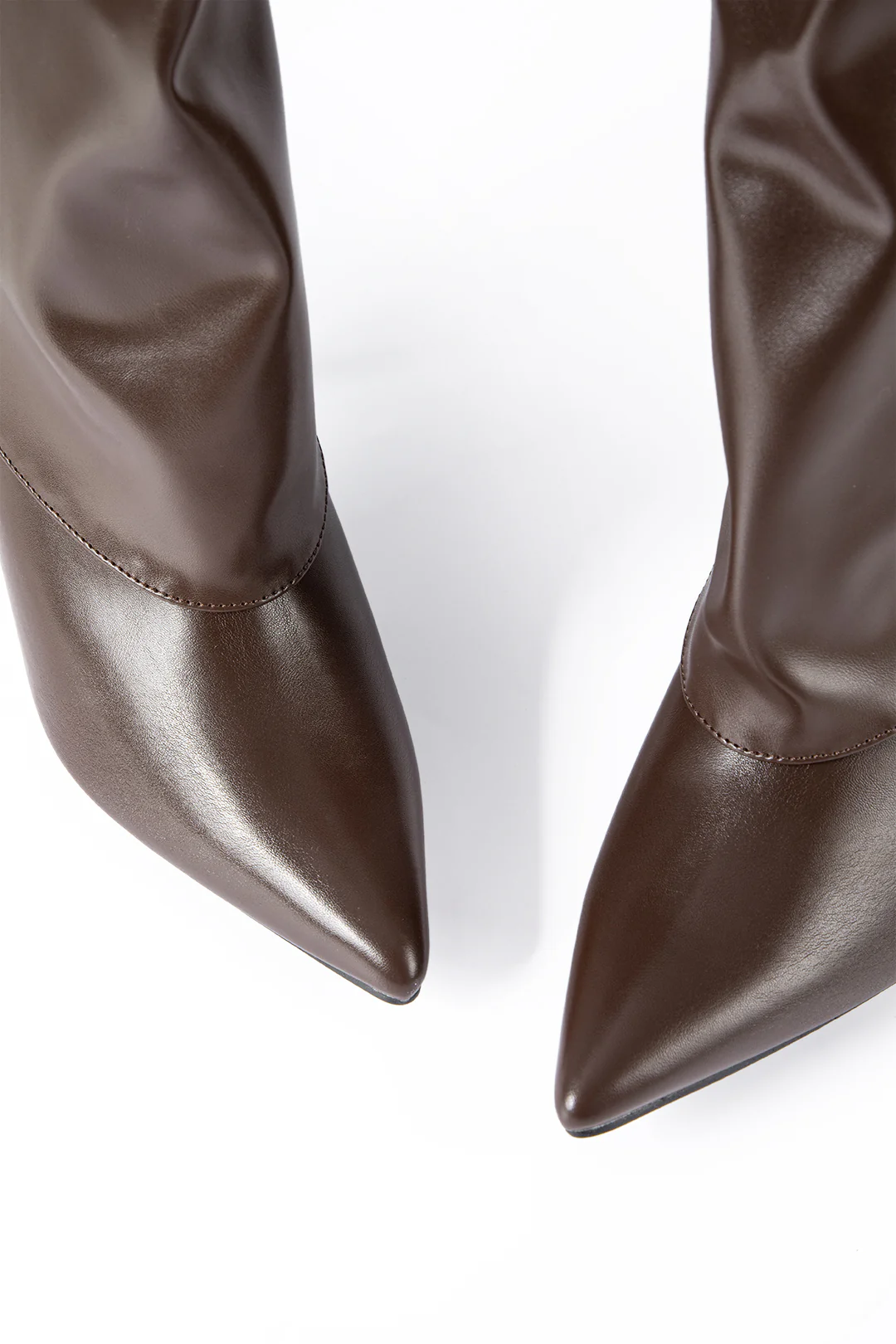 Leather Pointed Toe Mid-Calf Boots